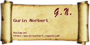 Gurin Norbert névjegykártya